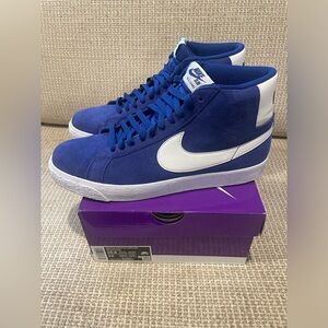 Nike SB Zoom Blazer Mid Royal Blue Suede Deep White